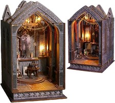 3D Book Nook Kit DIY Miniatur Haus Holz Buch Nook Modell LED Bücherregal Dekor