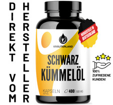 KRÄUTERLAND Schwarzkümmelöl Kapsel 400 stück ägyptisch mit Thymochinon Vitamin E