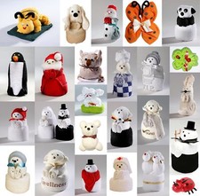 Frottier Geschenk Set Origami Handarbeit Gästetuch Handtuch Waschhandschuh Tiere