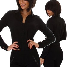 Damen Bluse bauchfrei Langarm