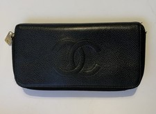 Chanel Wallet Longwallet Caviar Skin Geldbörse Coco Mark Schwarz