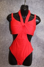 AUSGEFALLENER BADEANZUG SCHWIMMANZUG GRÖSSE M ROT MIT SCHAUMSTOFF KÖRBCHEN