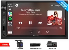 CAM+DVR+DAB+Android 14 7" Doppel DIN Autoradio Navi CarPlay Bluetooth WiFi Radio