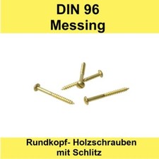 DIN 96 M4 Messing Halbrundkopf Holzschrauben mit Schlitz blank Mini Antikmöbel