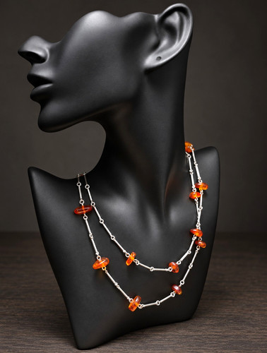 Vintage bernsteinkette 835 - vintage,