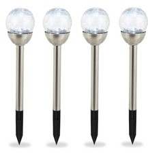 Relaxdays Gartenleuchte Glaskugel, 4er Set