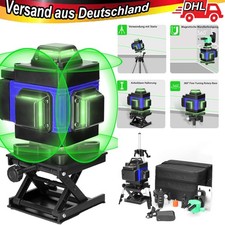 16Line Laser Level 360° 4D Kreuzlinienlaser Kit Selbstnivellierend Wasserwaage