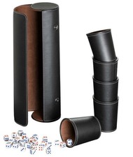 Würfelbecher 5er Set mit Hülle Kunstleder schwarz Philos 7995 Angebot 2