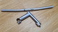 T SYSTEM 2 (TREK) Alu Ultralight Vintage MTB Lenker + Stahl Vorbau.  Flat Bar +