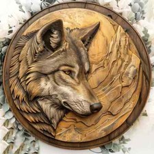 Wolf Holz Wand-Deko Germanen