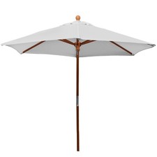 anndora Sonnenschirm Landhausschirm Balkonschirm Silbergrau 2,1 m rund B-Ware