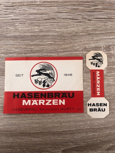 Bieretikett hasenbräu saulgau - bieretikett,