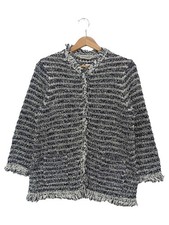 UTA RAASCH Damen Strickjacke Gr. 44 Mehrfarbig Casual Strukturmuster Fransen