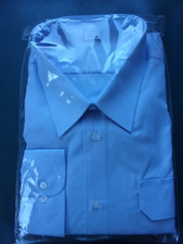 Diensthemd blau langarm Feuerwehr ohne Abzeichen neuwertig OVP Größe 49-50