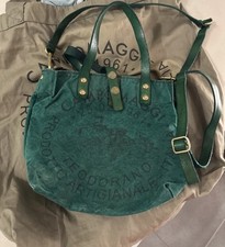 Campomaggi Tasche Canvas Leder Grün Neu