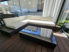 Große Poly Rattan Loungegruppe Sitzgruppe Neuwertig Garten Terrasse Couch