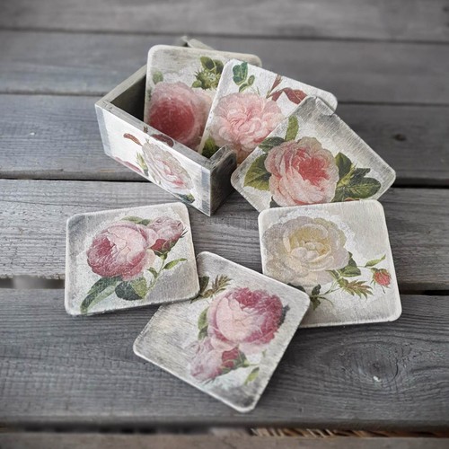 Vintage holzuntersetzer set - holzuntersetzer,