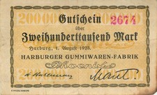 Harburg Phoenix Gummiwaren 200 Tausend Mark 1923 gebraucht