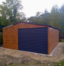 Blechgarage 5x4 m Holzoptik |