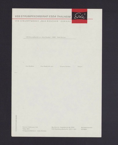 Gornau briefbogen 1985 - briefbogen, veb
