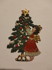 alter Christbaumbehang/-schmuck Zinnfigur Engel beidseitig handbemalt  neuwertig