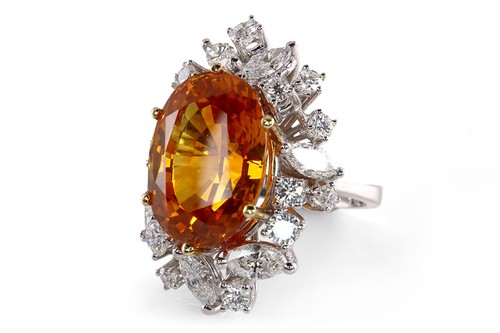 Ring orangener saphir - ring, 8,4
