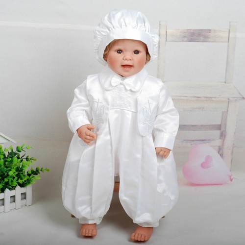 Baby jungen weiß satin - baby,
