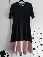 Boden, KLEID Damen Gr. 40, Schwarz Rosé, Asymmetrischen Saum, Neu