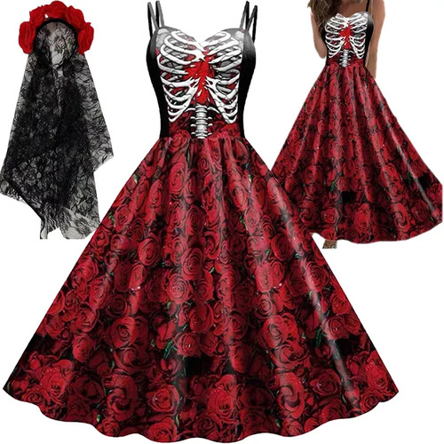 Damen halloween kleid mit - damen,