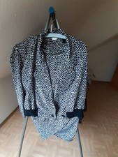 Vintage 80 er Jahre Kostüm schwarz weiß gemustert Gr. 38