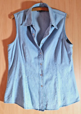 Jeansbluse Bluse Weste  Jeans hellblau Vintage Disko Requisite Retro LAFEI.NIER