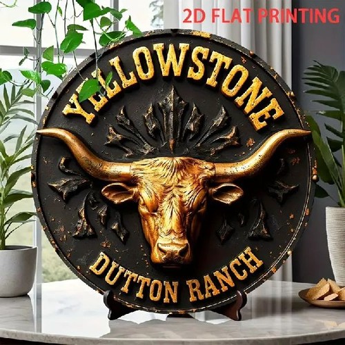 Blechschild rund yellowstone - blechschild,