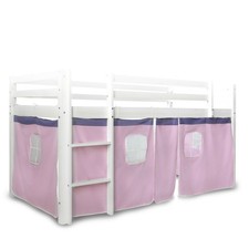 Hochbett Vorhang Umrandung Kinder 3-teilig Spiel Bett Rosa Baumwolle Homestyle4u