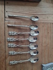 Hildesheimer Rose 5 Moccalöffel versilbert gepunzt SP + 2 andere Löffel 