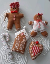 Weihnachtsdeko Anhänger Set Lebkuchenmann  Herz  Zuckerstange Tilda Handarbeit 