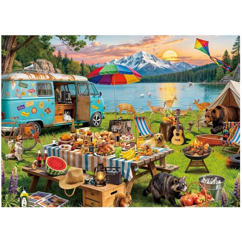 Puzzle 1000 teile campingwald - teile,