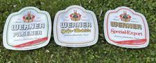 Werner Bräu Poppenhausen 3 seltene Schilder Spiegelschilder Brauerei Spiegel