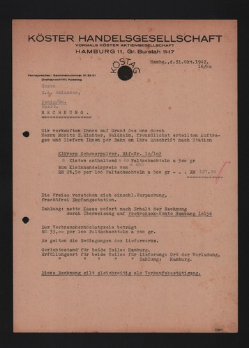 Hamburg rechnung 1942 - rechnung,