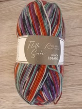 Rellana Flotte Socke Sockenwolle Legato rot lila grün meliert  4fach 100 g