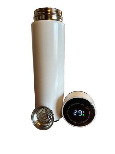 Led thermosflasche weiß - thermosflasche, 500
