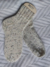Socken Damen Handarbeit selbstgestrickte Socken in der Größe 36/37 meliert