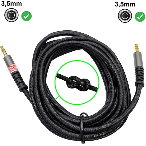 Aux kabel 5mm klinken - 2m,