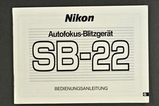 Nikon Autofocus-Blitzgerät SB-22 Deutsche Bedienungsanleitung 