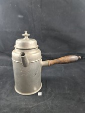 Kakaokanne Chocolatiere Stielkanne Kanne Zinn 1865 antik alt