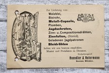 1909 Haendler Natermann Hannover Münden Jagd Schrot Walzblei Patronen Postkarte