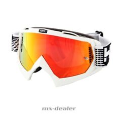 HP7 MX Enduro Brille Crossbrille Weiß rot verspiegelt Motocross Downhill BMX