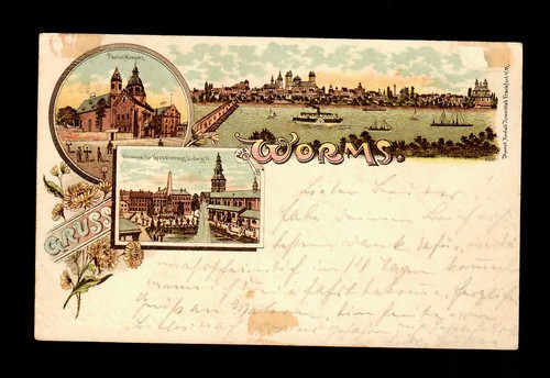 Ansichtskarte worms 1900 - worms, nach