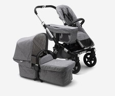 Bugaboo Donkey 2 In Grau Melange,  Geschwisterwagen, Duo