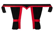 LKW Vorhänge Volvo FH FH4 FH5 schwarz rot 5tlg Gardinen inkl. Borde & Haken