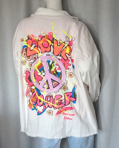 Hippie oversized jeansjacke - oversized,